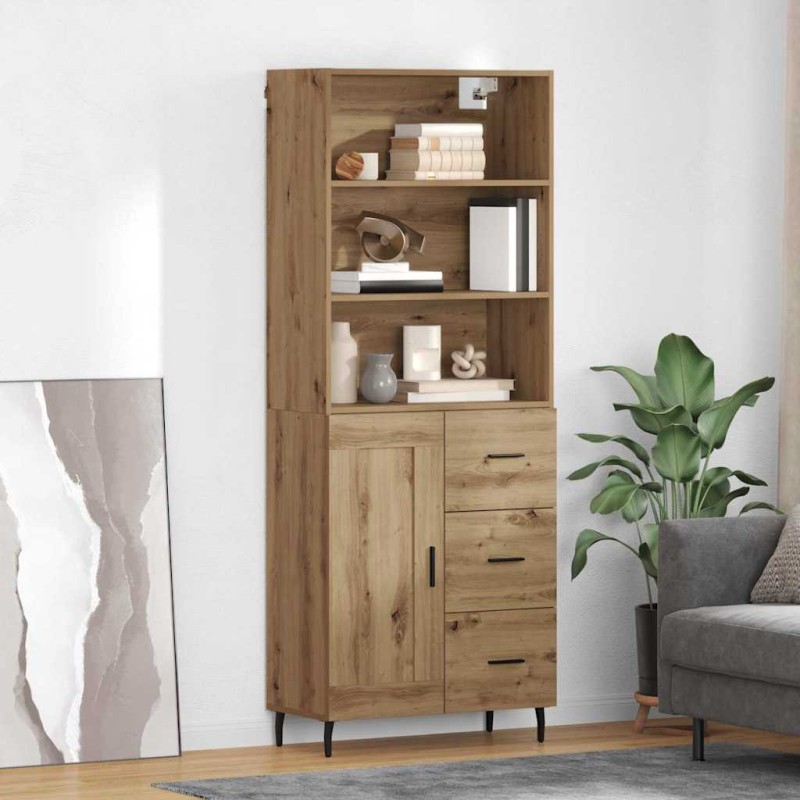 vidaXL Highboard 2 τμχ. Artisan Oak 69,5 x 32,5 x 180 εκ