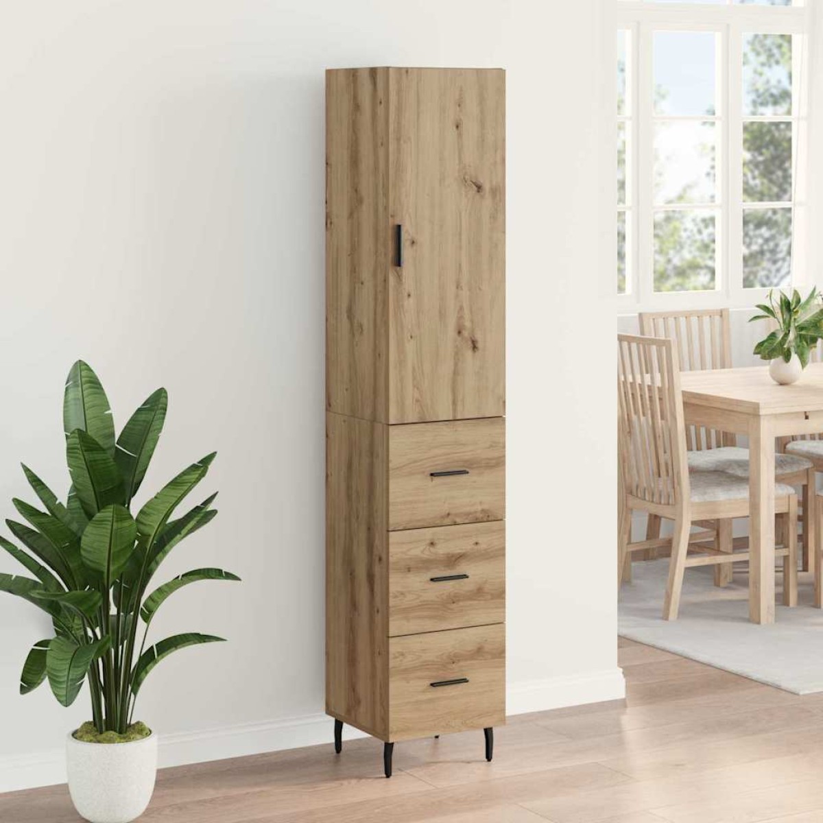vidaXL Highboard Artisan Oak 34,5 x 34 x 180 εκ. Επεξεργασμένο Ξύλο