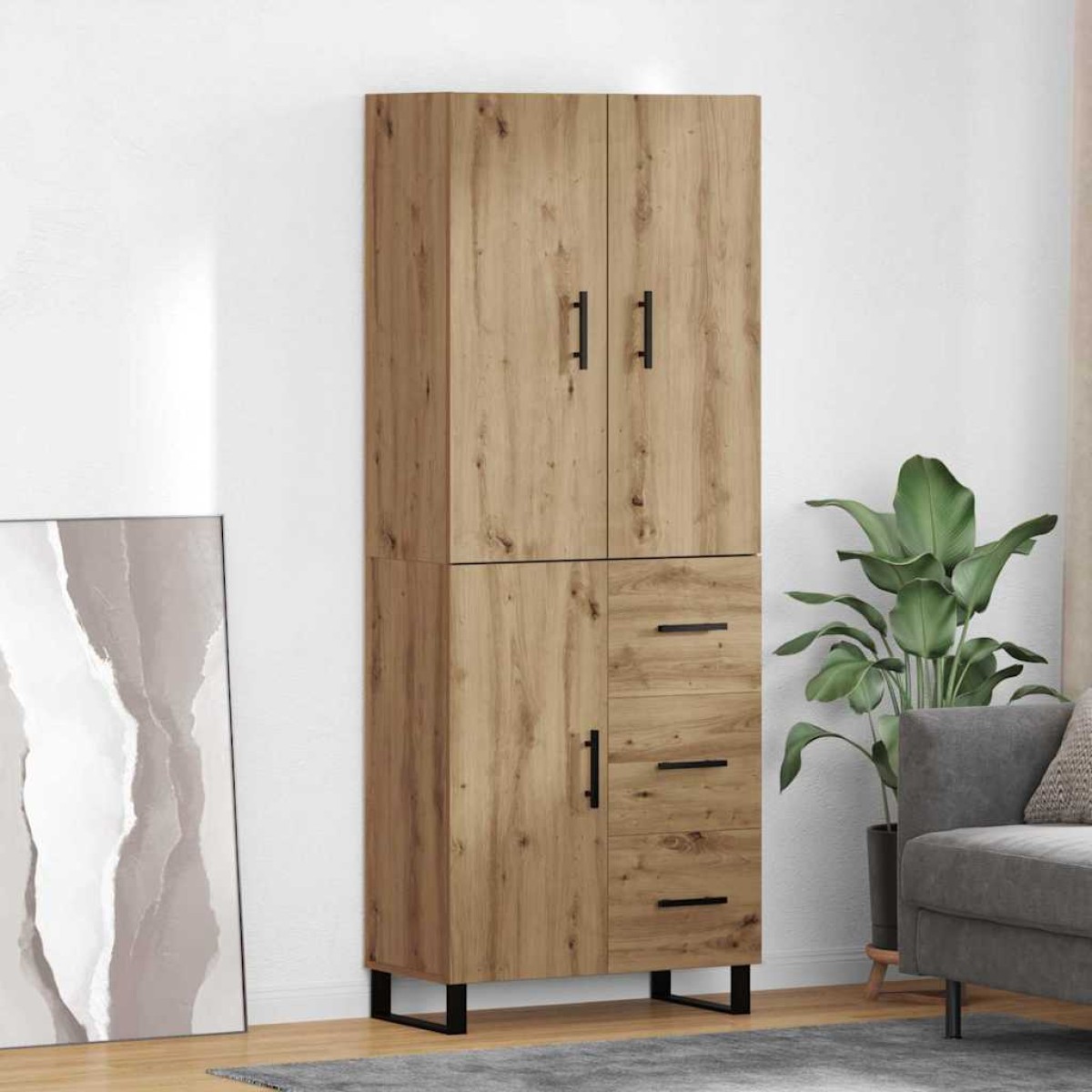 vidaXL Highboard 2 τμχ. Artisan Oak 69,5 x 34 x 180 εκ.
