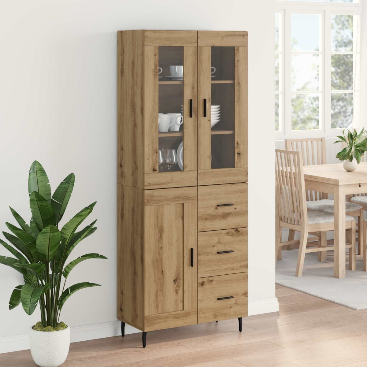 vidaXL Highboard 2 τμχ. Artisan Oak 69,5 x 34 x 180 εκ.