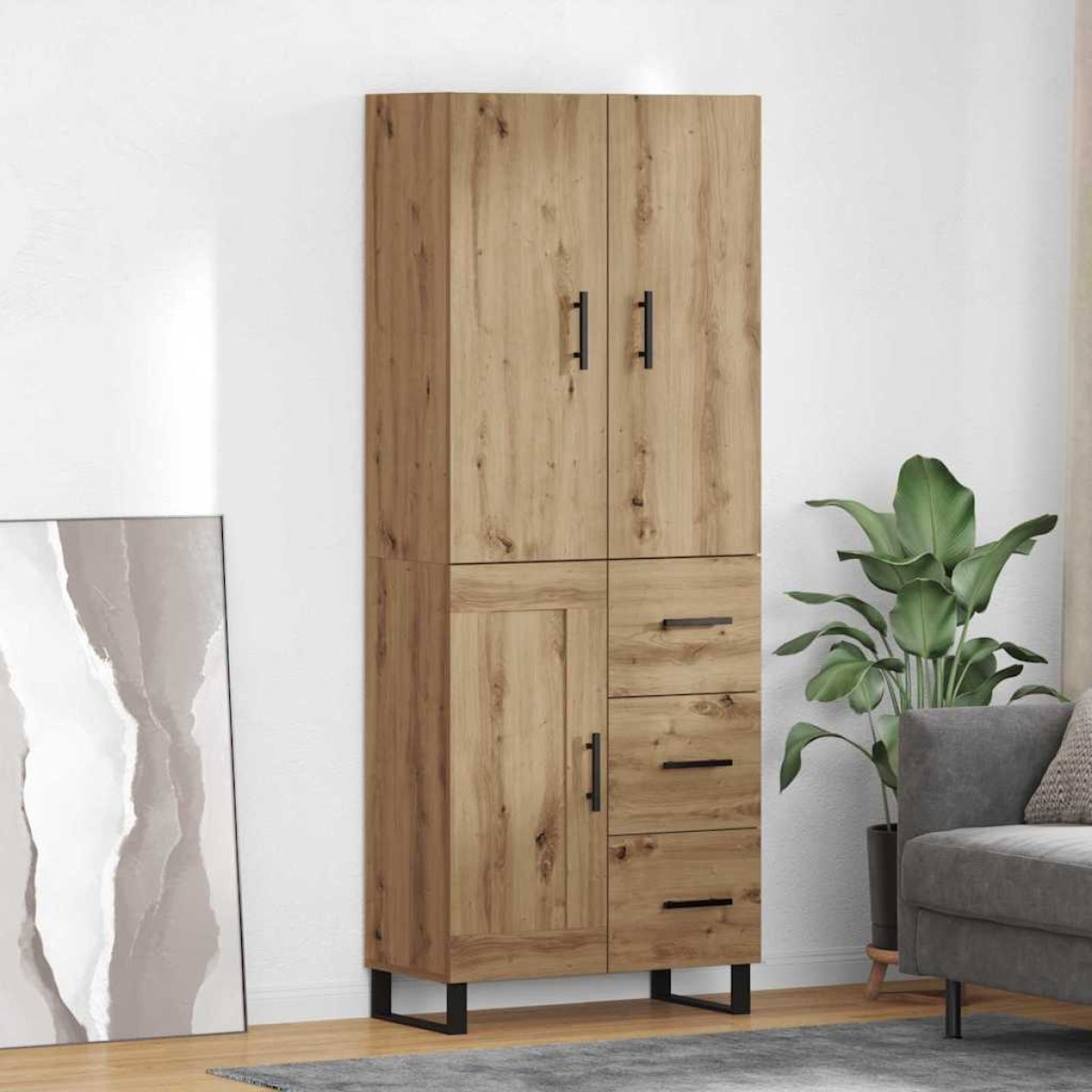vidaXL Highboard 2 τμχ. Artisan Oak 69,5 x 34 x 180 εκ.
