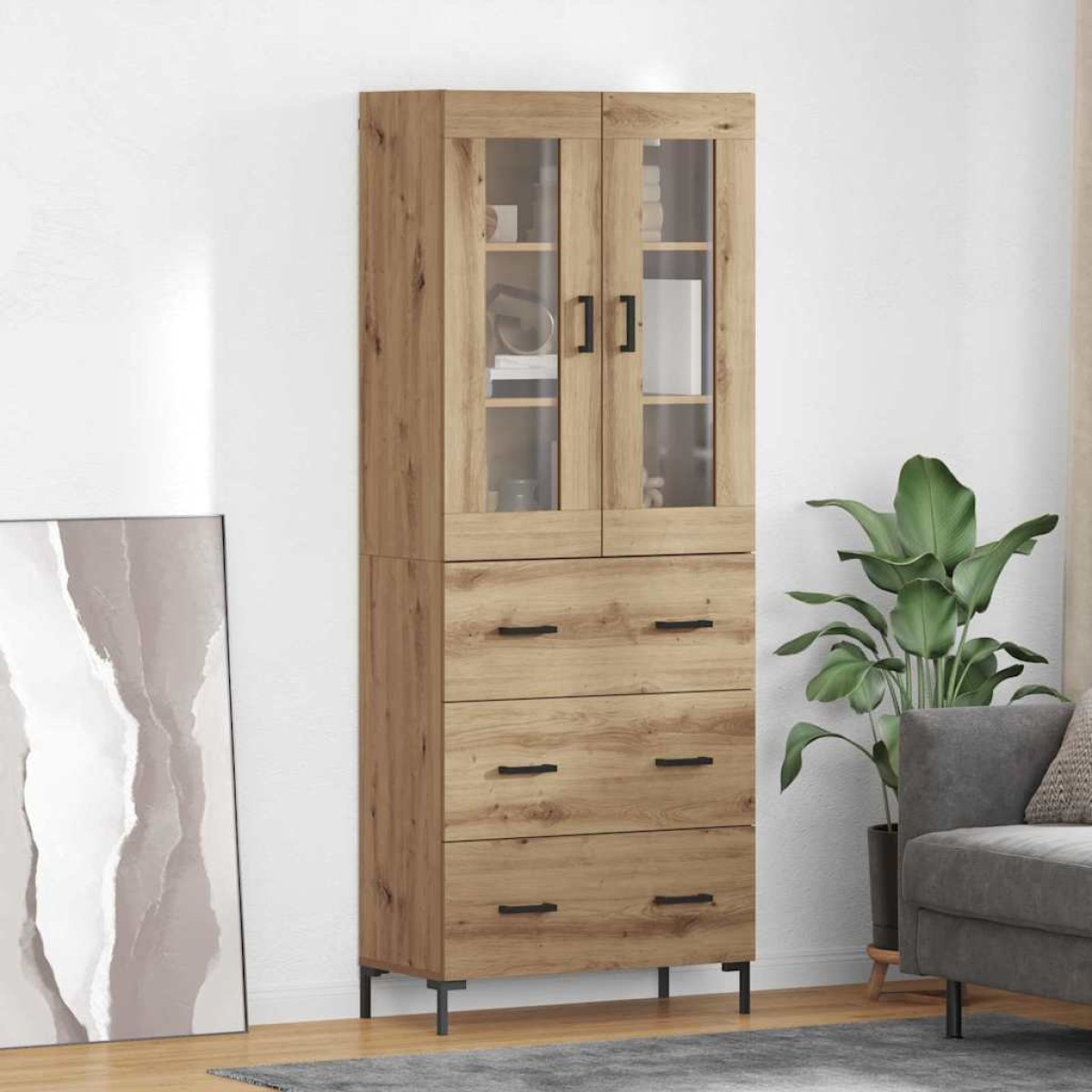 vidaXL Highboard 2 τμχ. Artisan Oak 69,5 x 34 x 180 εκ.