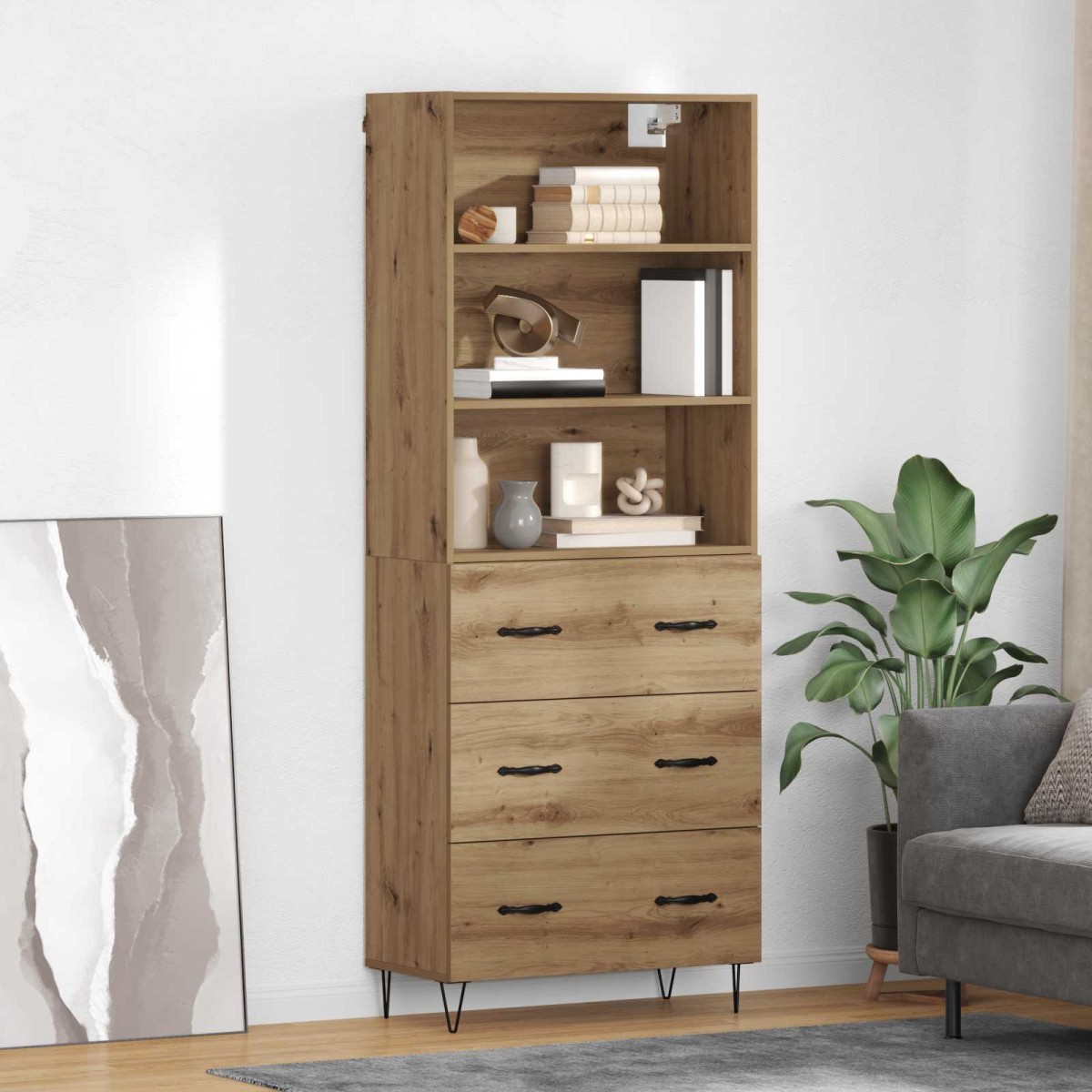 vidaXL Highboard 2 τμχ. Artisan Oak 69,5 x 34 x 180 εκ.