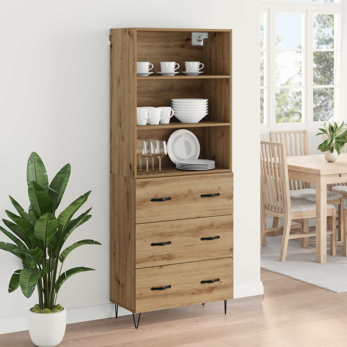 vidaXL Highboard 2 τμχ. Artisan Oak 69,5 x 34 x 180 εκ.