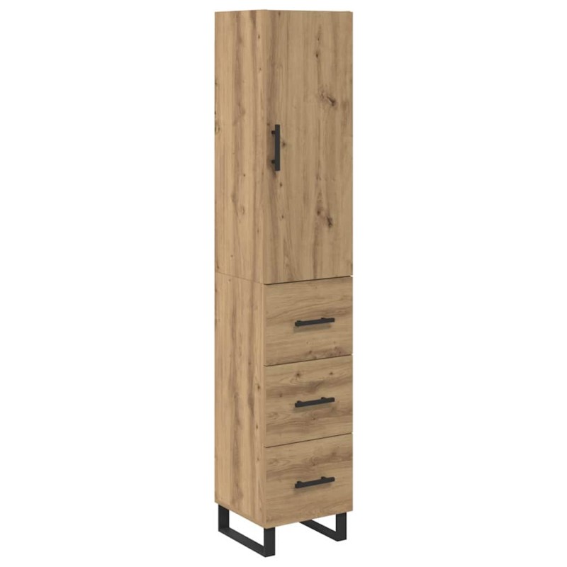 vidaXL Highboard Artisan Oak 34,5 x 34 x 180 εκ. Επεξεργασμένο Ξύλο