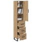 vidaXL Highboard Artisan Oak 34,5 x 34 x 180 εκ. Επεξεργασμένο Ξύλο