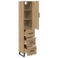 vidaXL Highboard Artisan Oak 34,5 x 34 x 180 εκ. Επεξεργασμένο Ξύλο