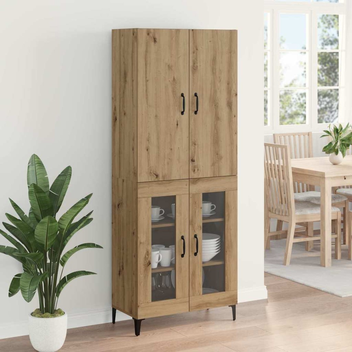 vidaXL Highboard Artisan Oak 69,5 x 34 x 180 εκ. Επεξεργασμένο Ξύλο