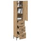 vidaXL Highboard Artisan Oak 34,5 x 34 x 180 εκ. Επεξεργασμένο Ξύλο