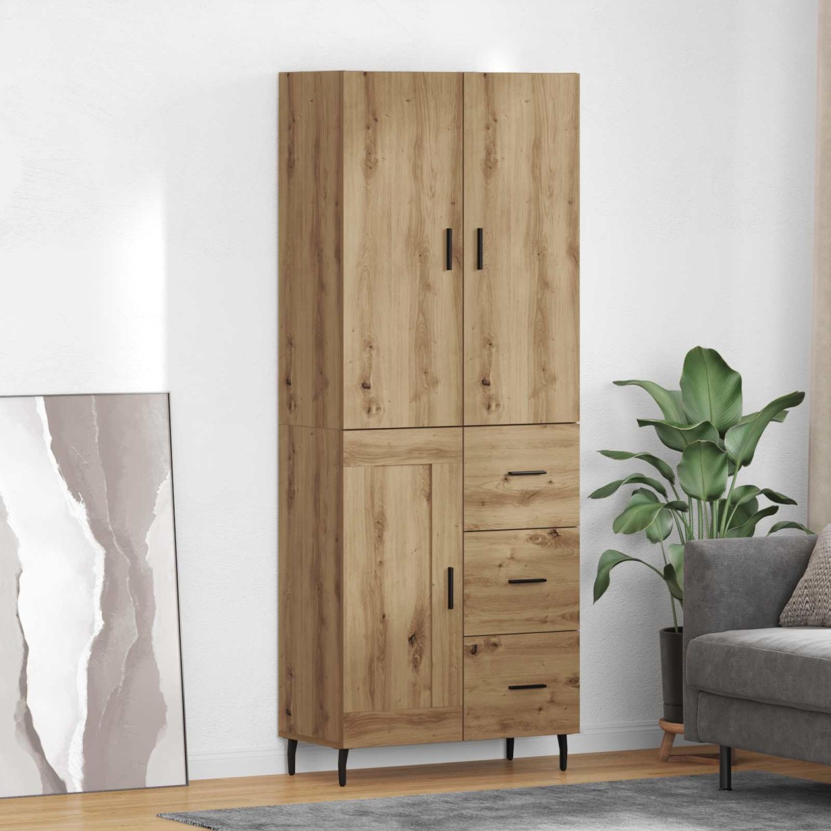 vidaXL Highboard 2 τμχ. Artisan Oak 69,5 x 34 x 180 εκ.