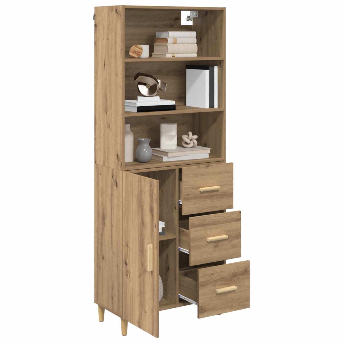 vidaXL Highboard Artisan Oak 69,5 x 32,5 x 180 εκ Επεξεργασμένο Ξύλο