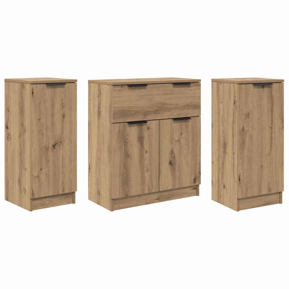 vidaXL Πλαϊνό γραφείο 3 τμχ. Artisan Oak 120 x 30 x 70 cm