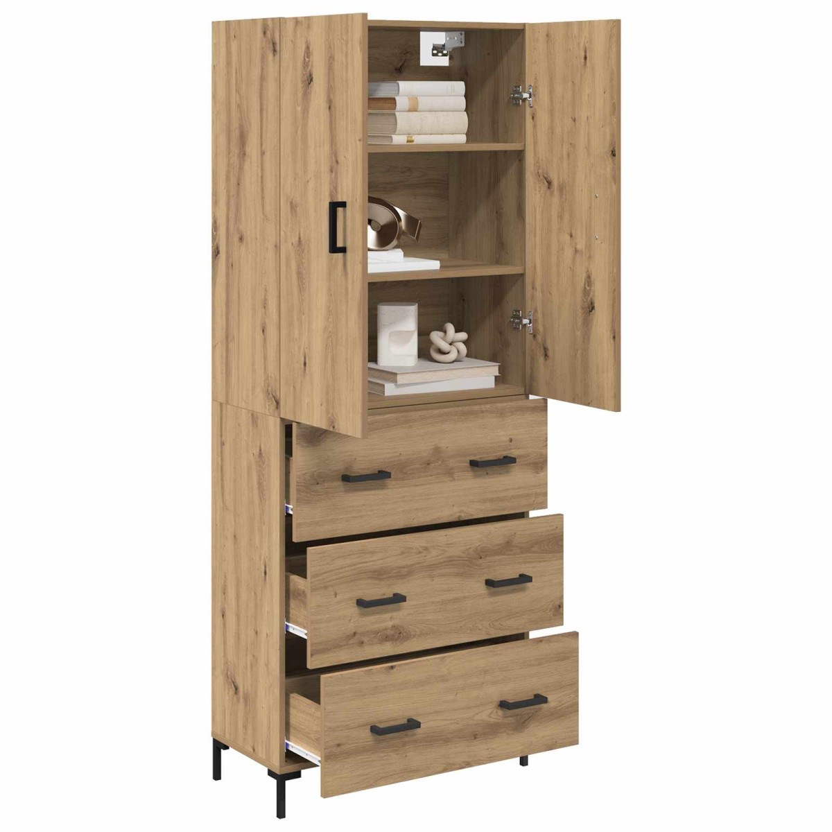 vidaXL Highboard Artisan Oak 69,5 x 34 x 180 εκ. Επεξεργασμένο Ξύλο