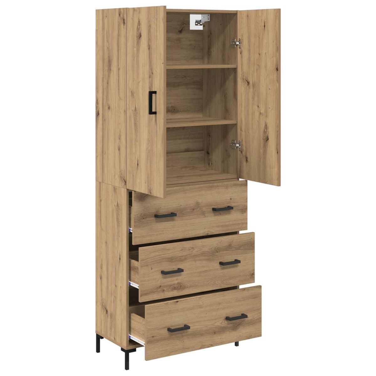 vidaXL Highboard Artisan Oak 69,5 x 34 x 180 εκ. Επεξεργασμένο Ξύλο