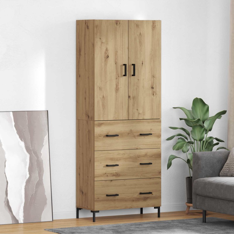 vidaXL Highboard Artisan Oak 69,5 x 34 x 180 εκ. Επεξεργασμένο Ξύλο