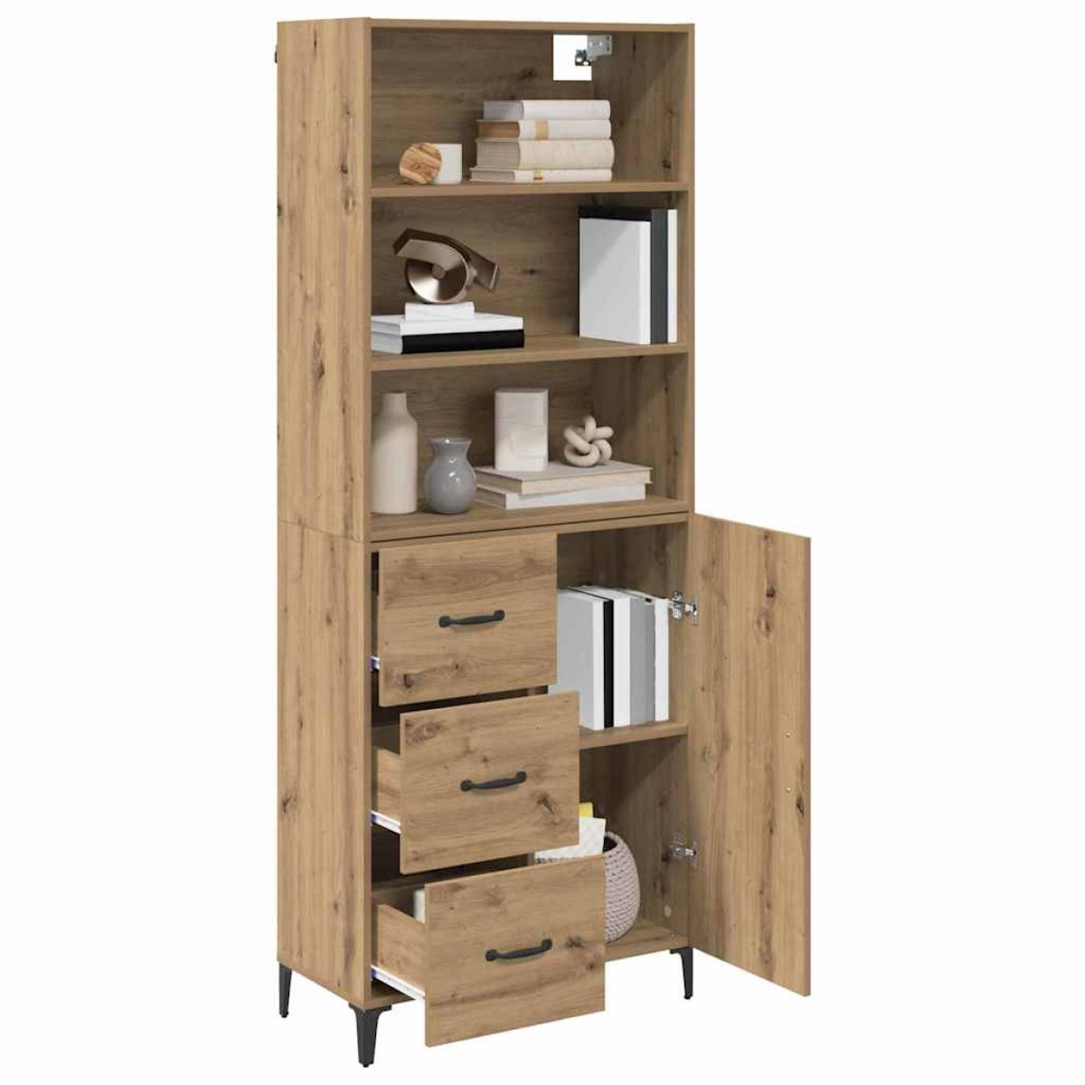 vidaXL Highboard Artisan Oak 69,5 x 34 x 180 εκ. Επεξεργασμένο Ξύλο