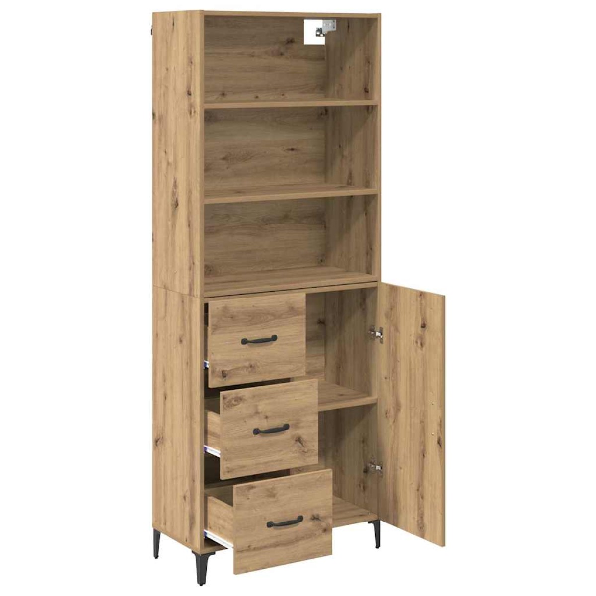 vidaXL Highboard Artisan Oak 69,5 x 34 x 180 εκ. Επεξεργασμένο Ξύλο