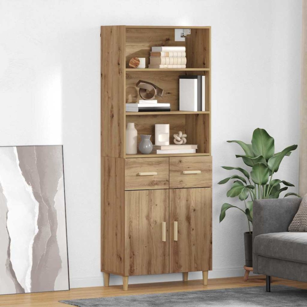 vidaXL Highboard Artisan Oak 69,5 x 34 x 180 εκ. Επεξεργασμένο Ξύλο