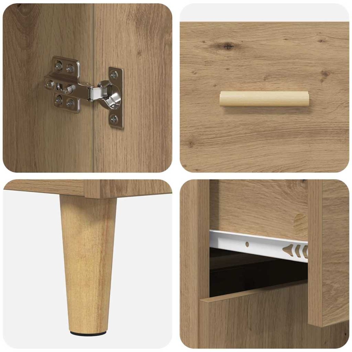 vidaXL Highboard Artisan Oak 69,5 x 34 x 180 εκ. Επεξεργασμένο Ξύλο