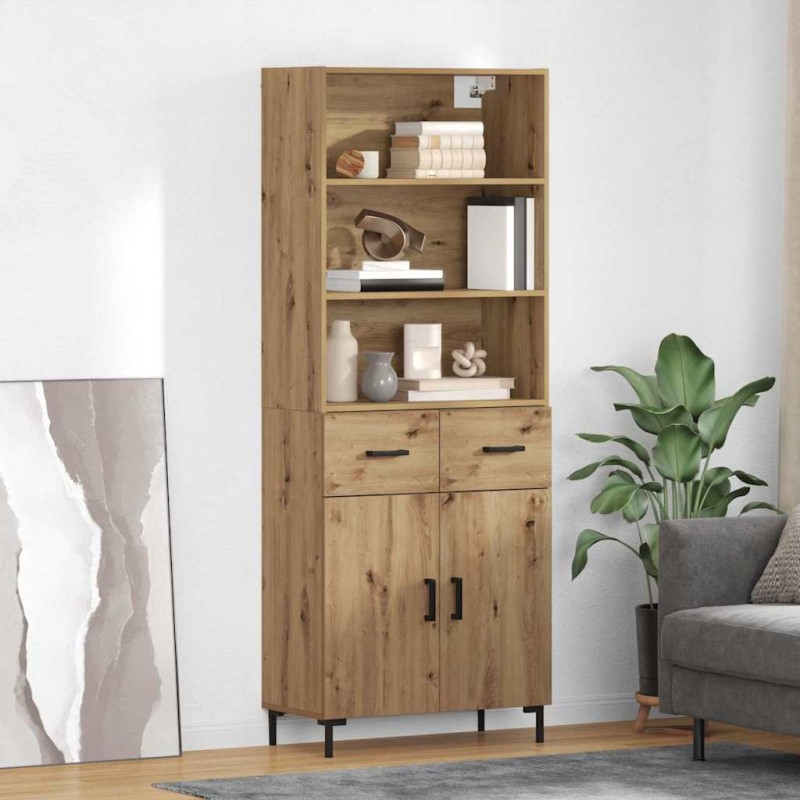 vidaXL Highboard Artisan Oak 69,5 x 34 x 180 εκ. Επεξεργασμένο Ξύλο