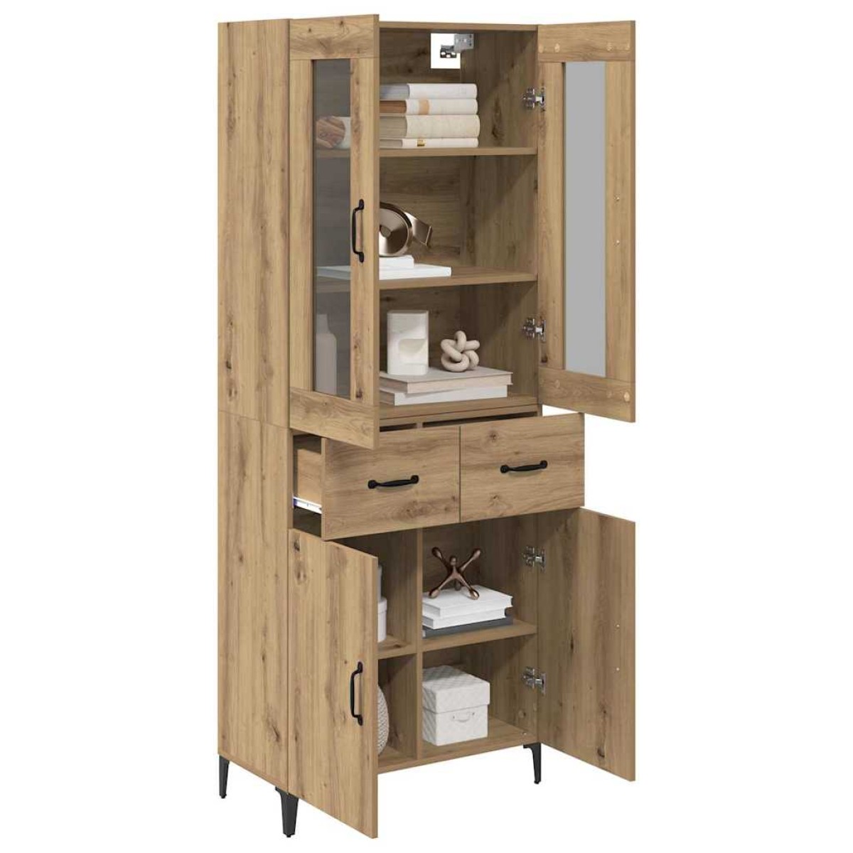 vidaXL Highboard Artisan Oak 69,5 x 34 x 180 εκ. Επεξεργασμένο Ξύλο