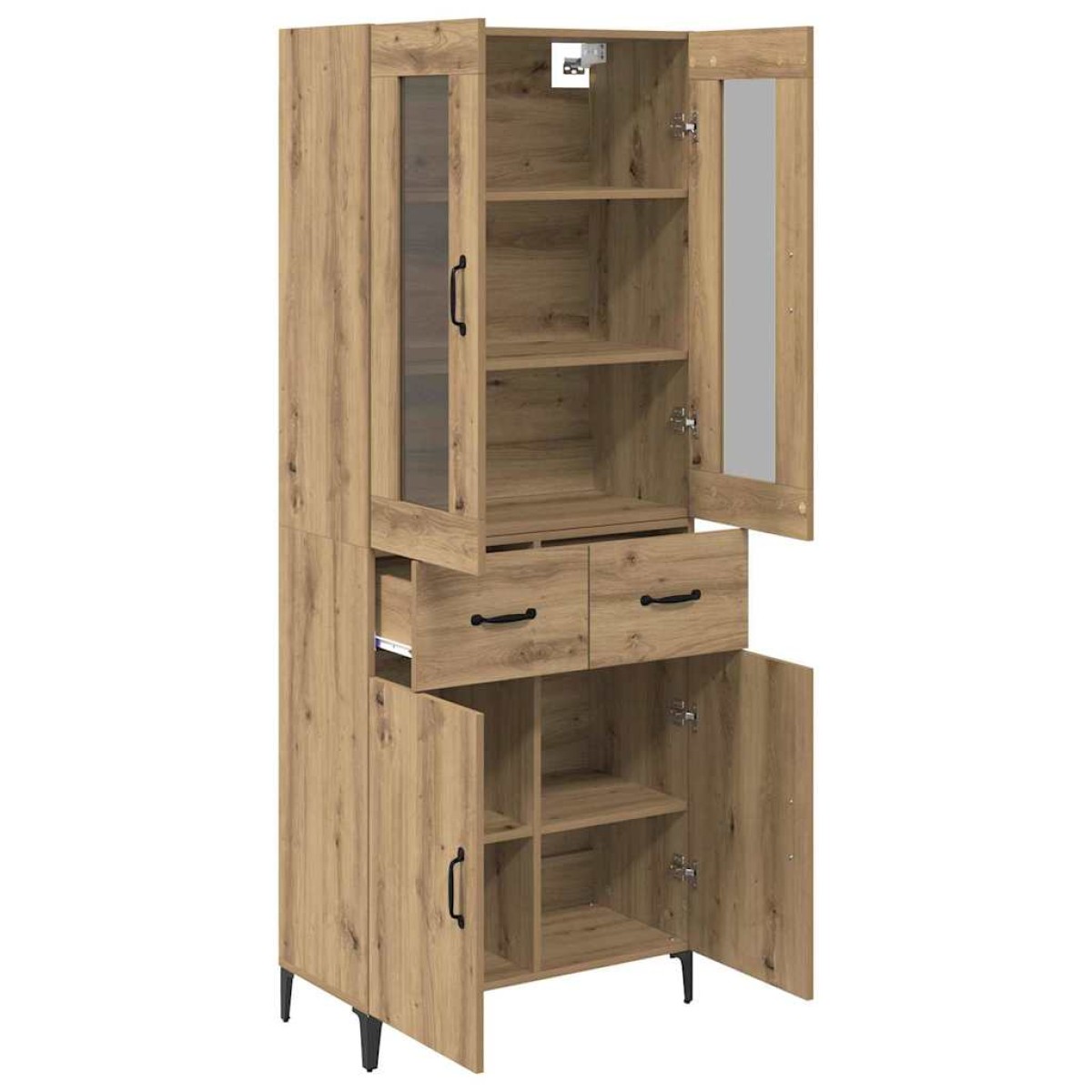 vidaXL Highboard Artisan Oak 69,5 x 34 x 180 εκ. Επεξεργασμένο Ξύλο
