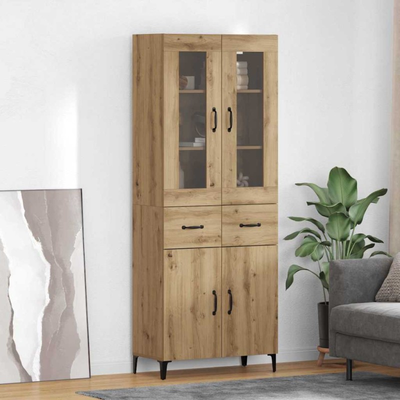 vidaXL Highboard Artisan Oak 69,5 x 34 x 180 εκ. Επεξεργασμένο Ξύλο
