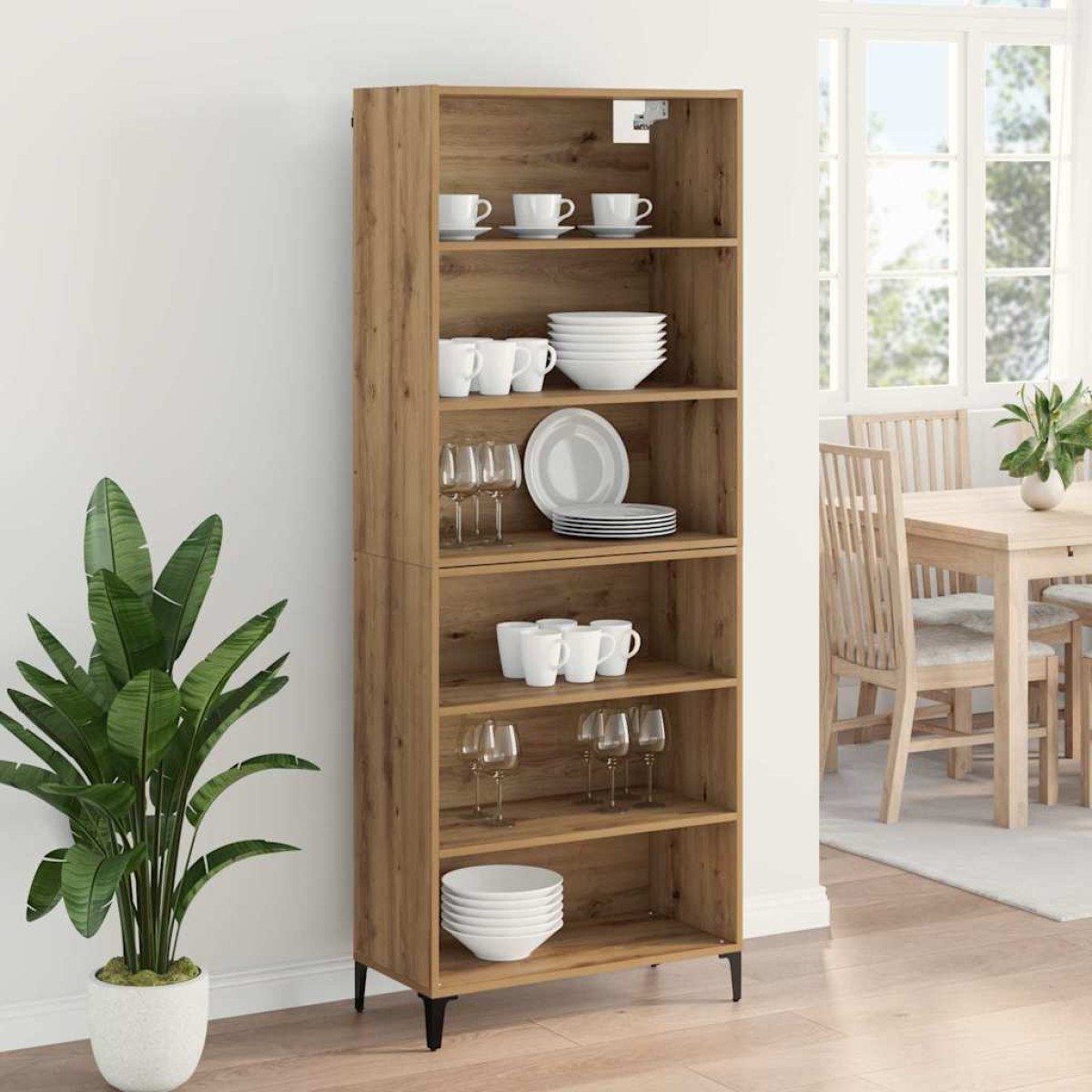 vidaXL Highboard Artisan Oak 69,5 x 34 x 180 εκ. Επεξεργασμένο Ξύλο