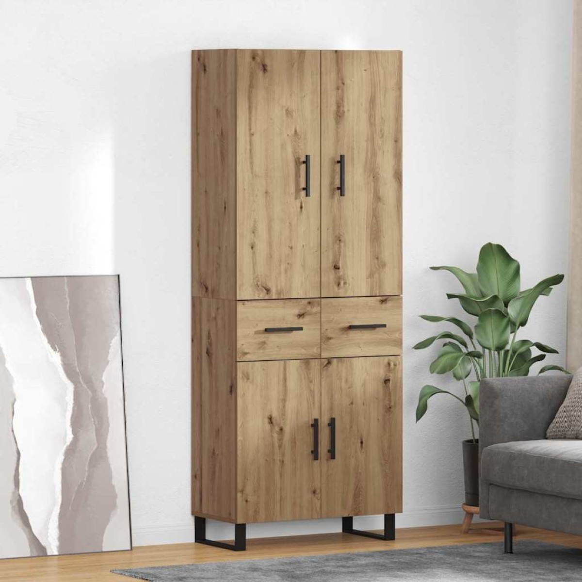 vidaXL Highboard 2 τμχ. Artisan Oak 69,5 x 34 x 180 εκ.