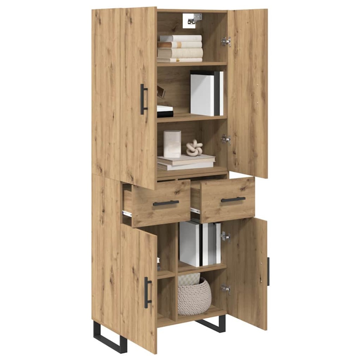vidaXL Highboard 2 τμχ. Artisan Oak 69,5 x 34 x 180 εκ.