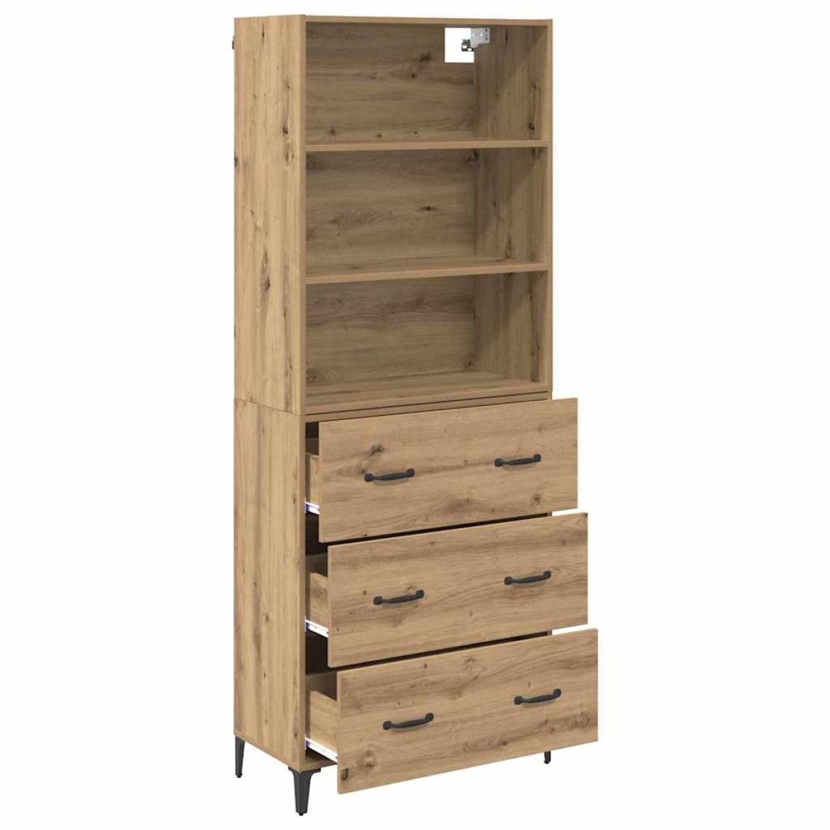vidaXL Highboard Artisan Oak 69,5 x 34 x 180 εκ. Επεξεργασμένο Ξύλο