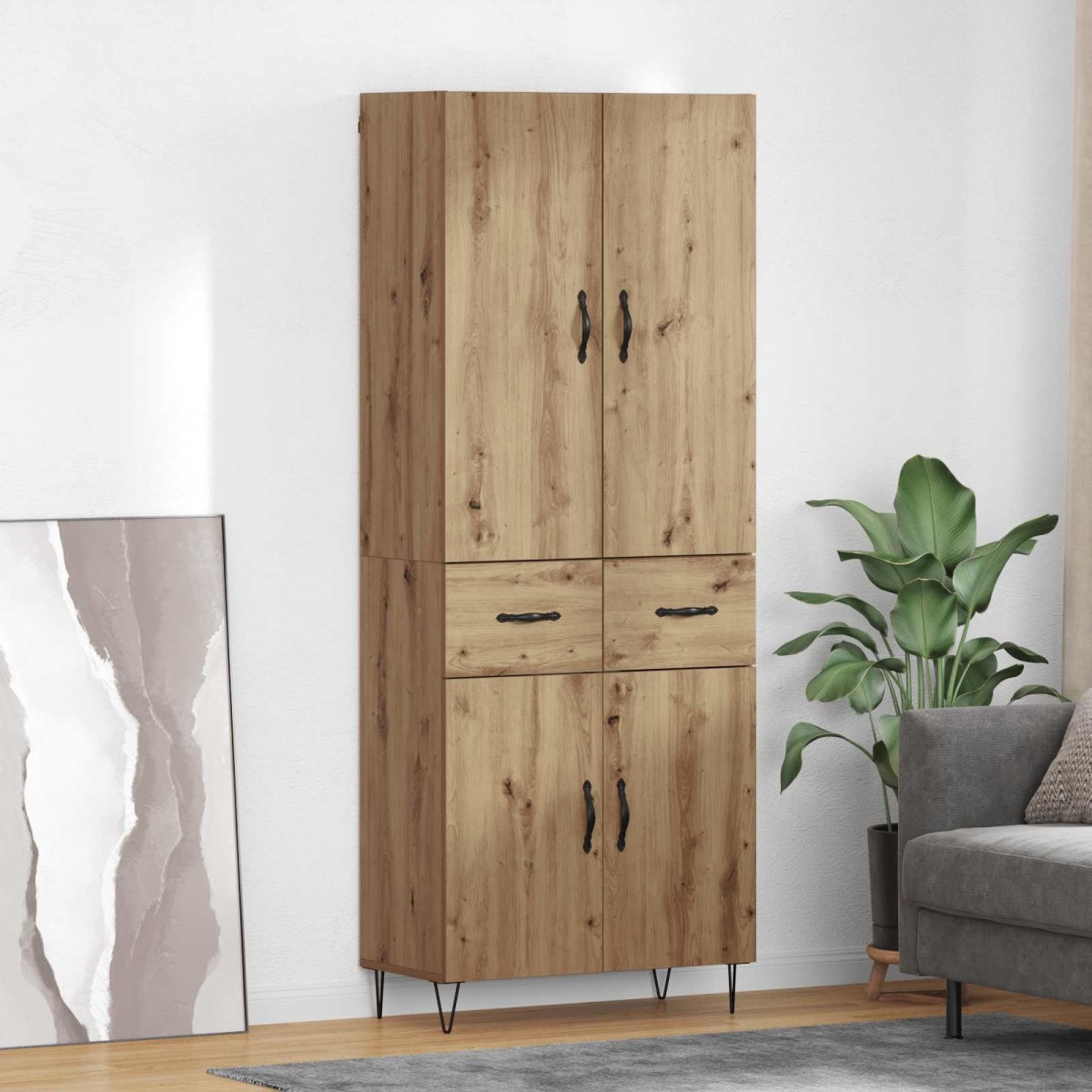 vidaXL Highboard 2 τμχ. Artisan Oak 69,5 x 34 x 180 εκ.