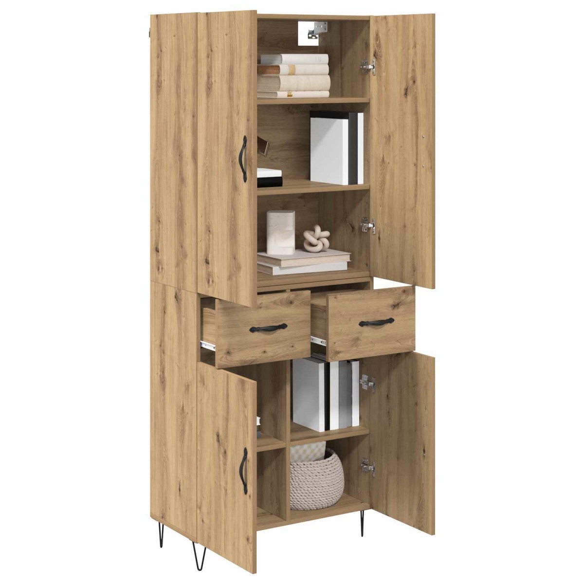 vidaXL Highboard 2 τμχ. Artisan Oak 69,5 x 34 x 180 εκ.