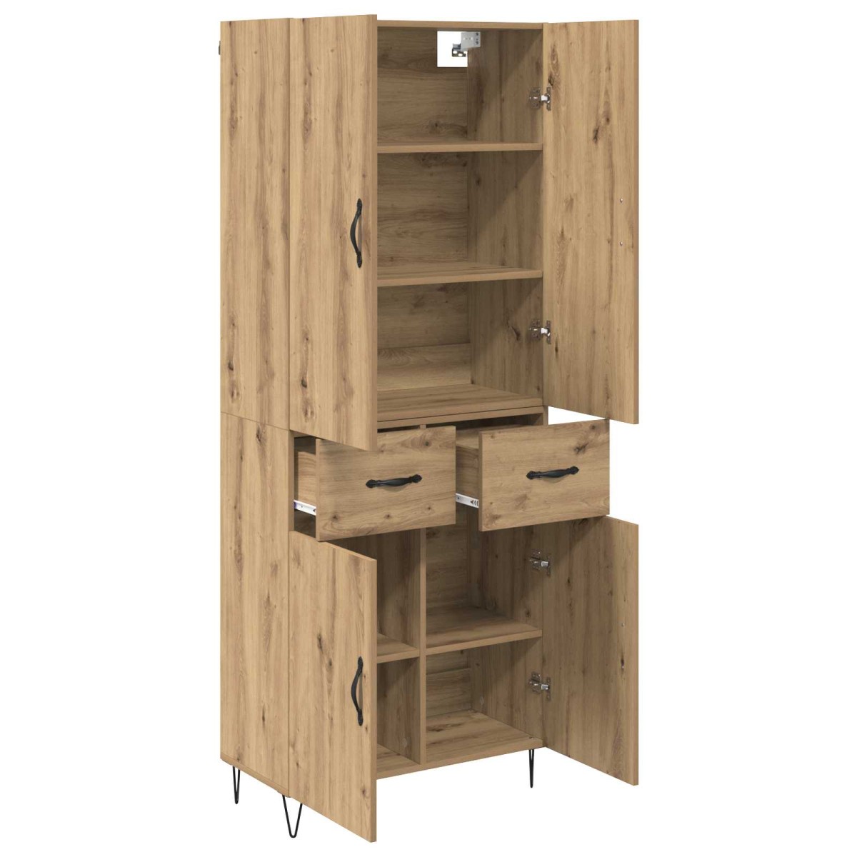 vidaXL Highboard 2 τμχ. Artisan Oak 69,5 x 34 x 180 εκ.