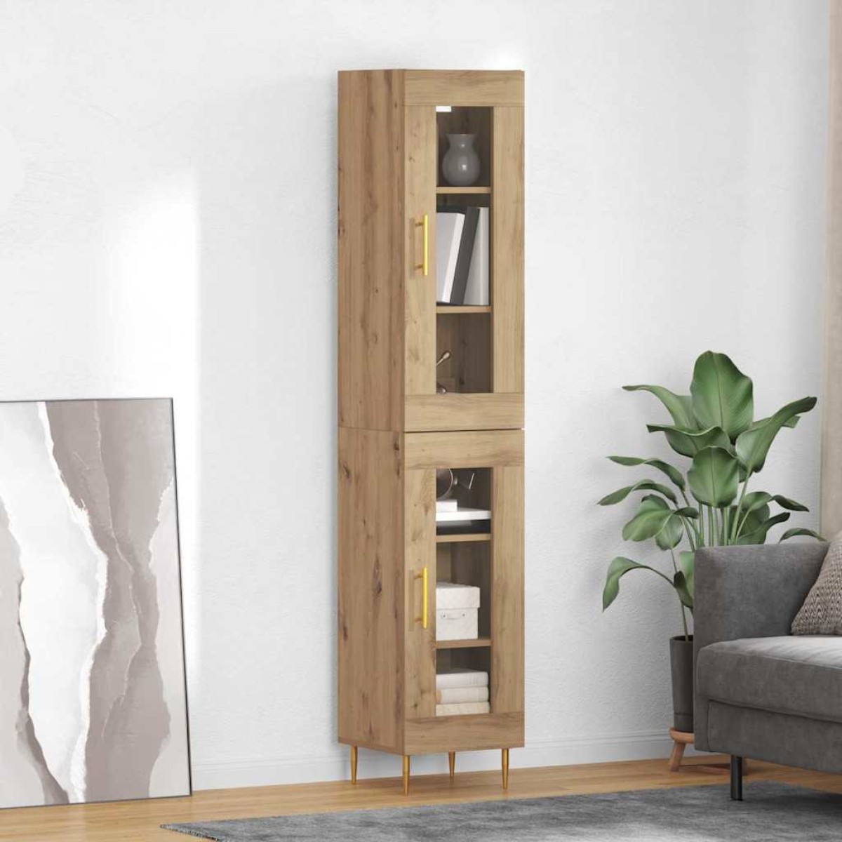vidaXL Highboard 2 τμχ. Artisan Oak 34,5 x 34 x 180 εκ.