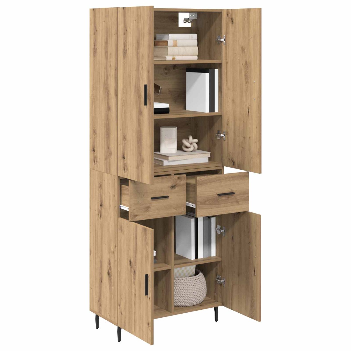 vidaXL Highboard 2 τμχ. Artisan Oak 69,5 x 34 x 180 εκ.