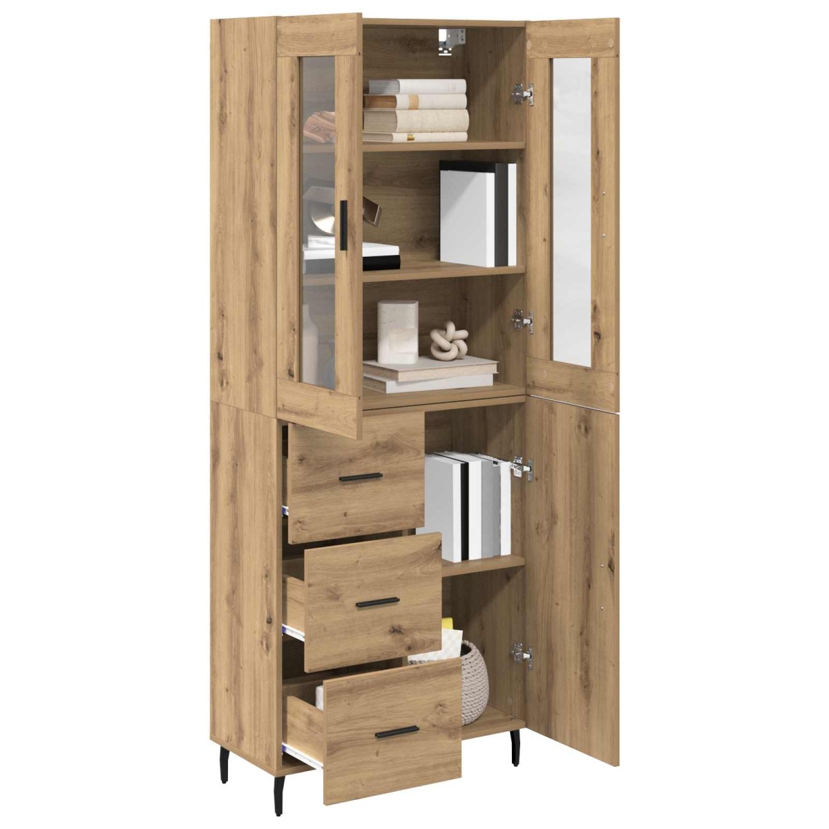 vidaXL Highboard 2 τμχ. Artisan Oak 69,5 x 34 x 180 εκ.