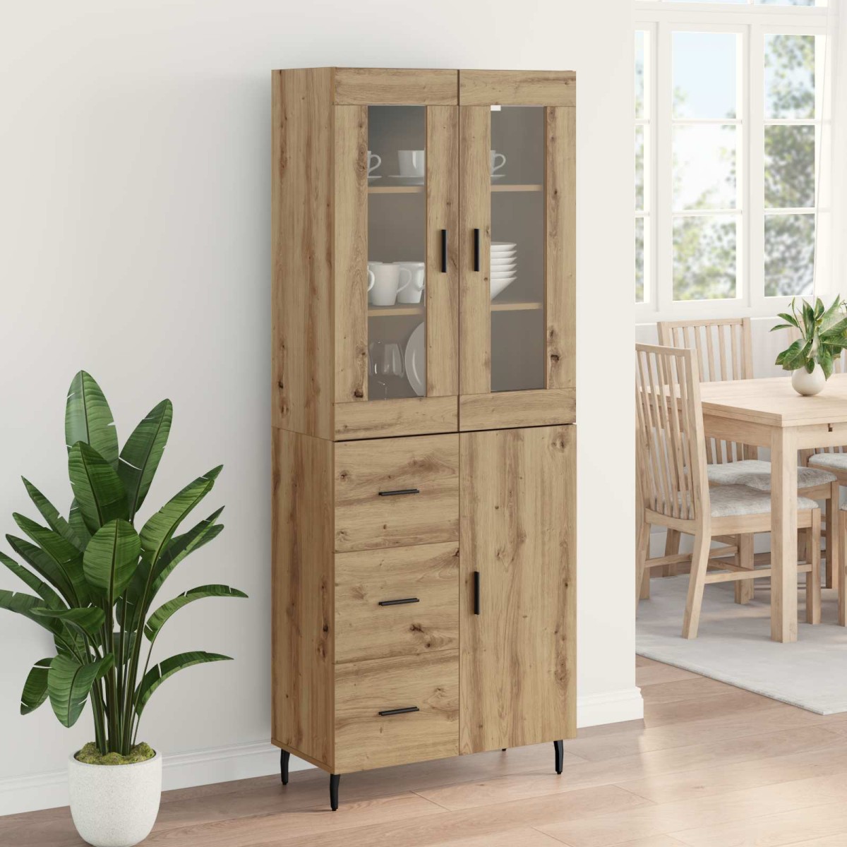 vidaXL Highboard 2 τμχ. Artisan Oak 69,5 x 34 x 180 εκ.