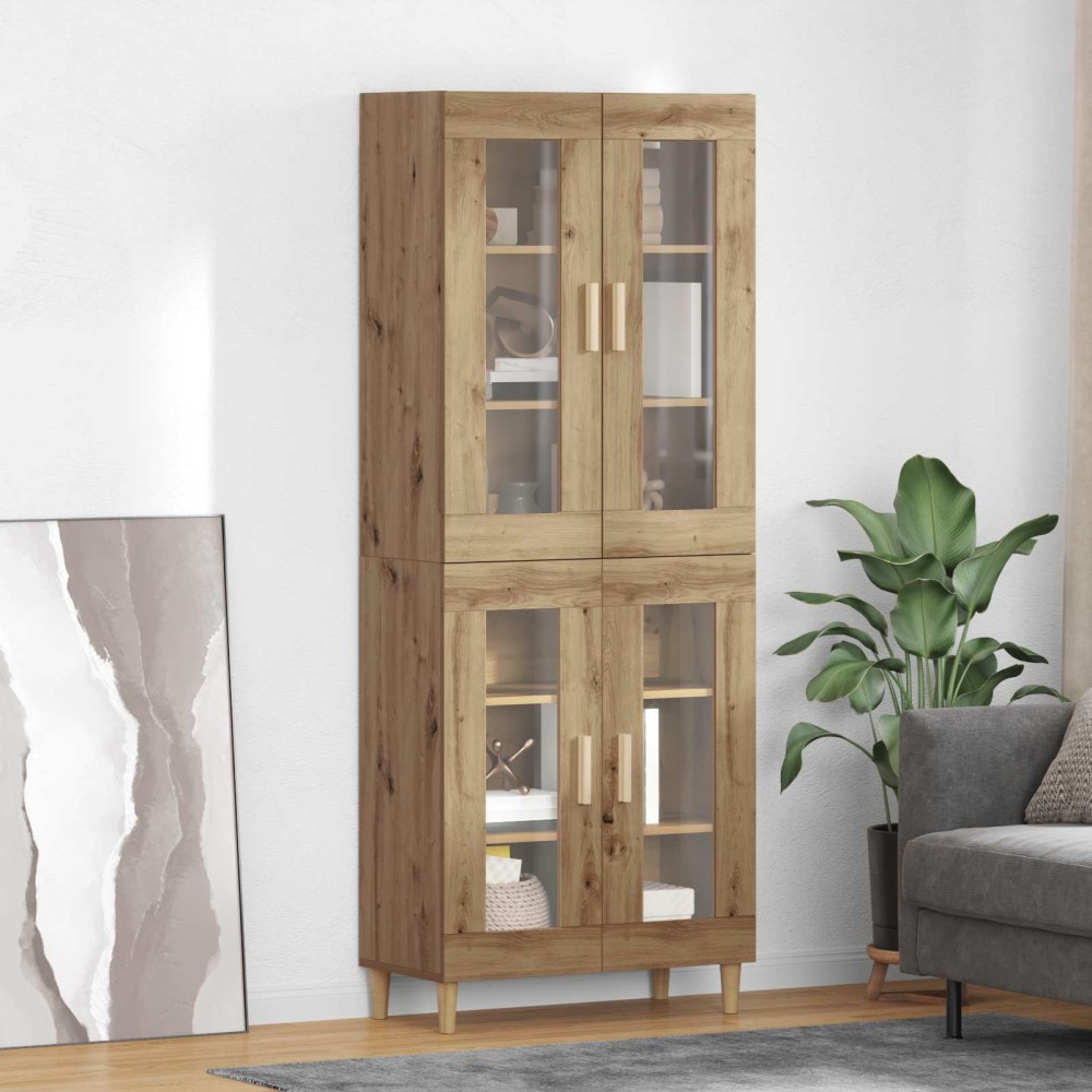 vidaXL Highboard Artisan Oak 69,5 x 34 x 180 εκ. Επεξεργασμένο Ξύλο