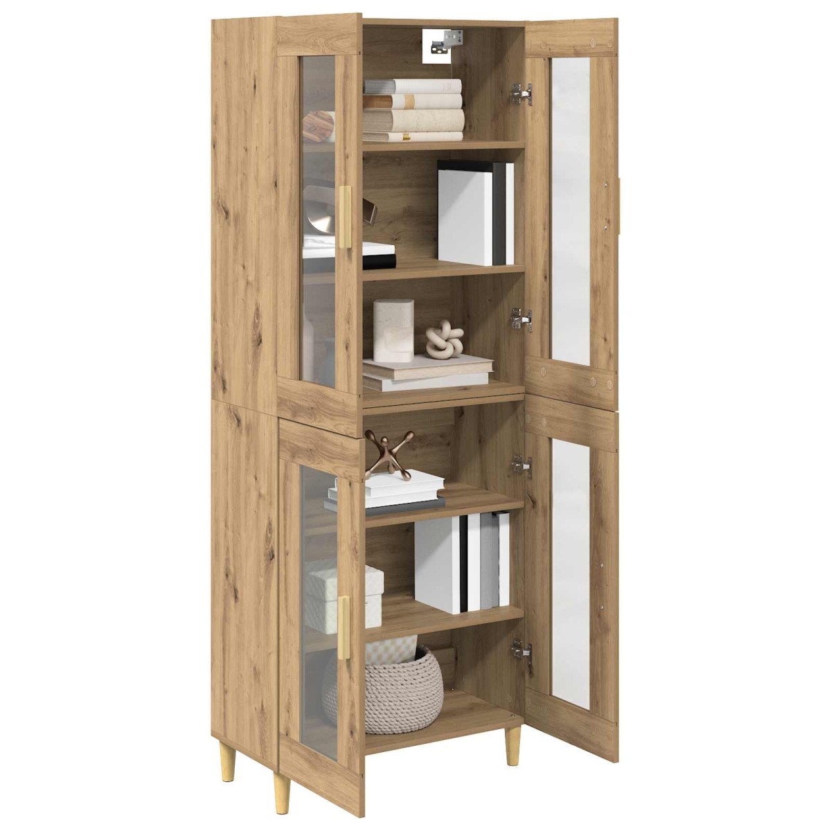 vidaXL Highboard Artisan Oak 69,5 x 34 x 180 εκ. Επεξεργασμένο Ξύλο