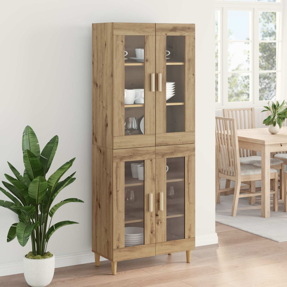 vidaXL Highboard Artisan Oak 69,5 x 34 x 180 εκ. Επεξεργασμένο Ξύλο