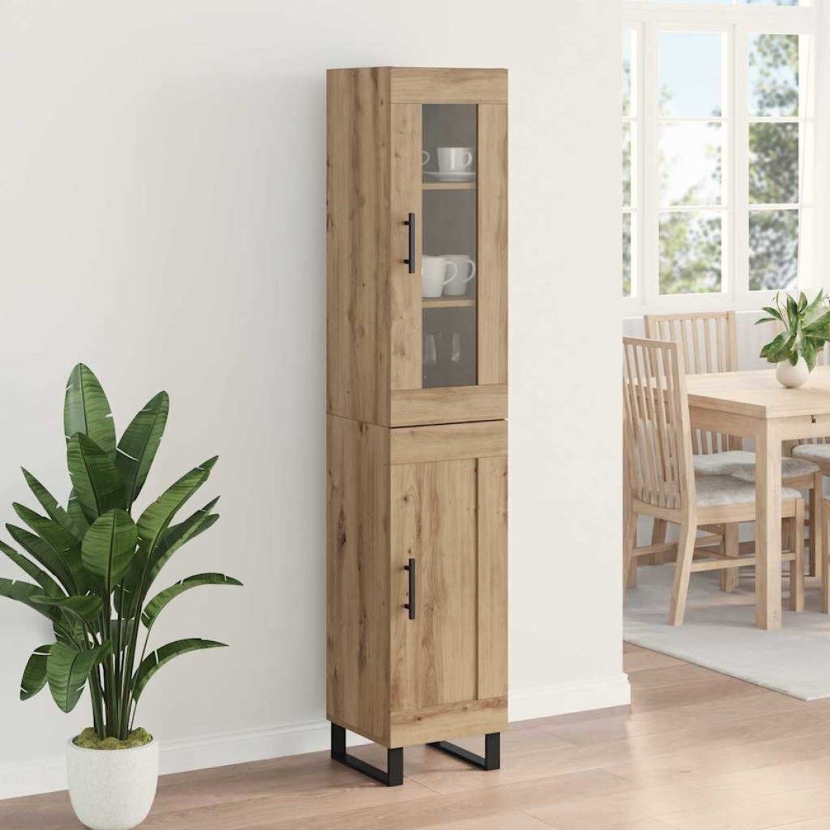 vidaXL Highboard Artisan Oak 34,5 x 34 x 180 εκ. Επεξεργασμένο Ξύλο