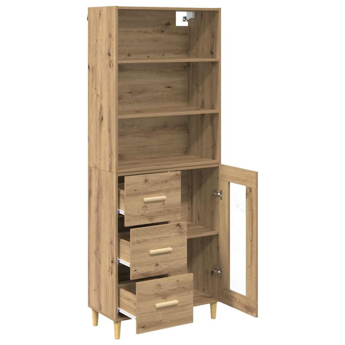 vidaXL Highboard Artisan Oak 69,5 x 34 x 180 εκ. Επεξεργασμένο Ξύλο