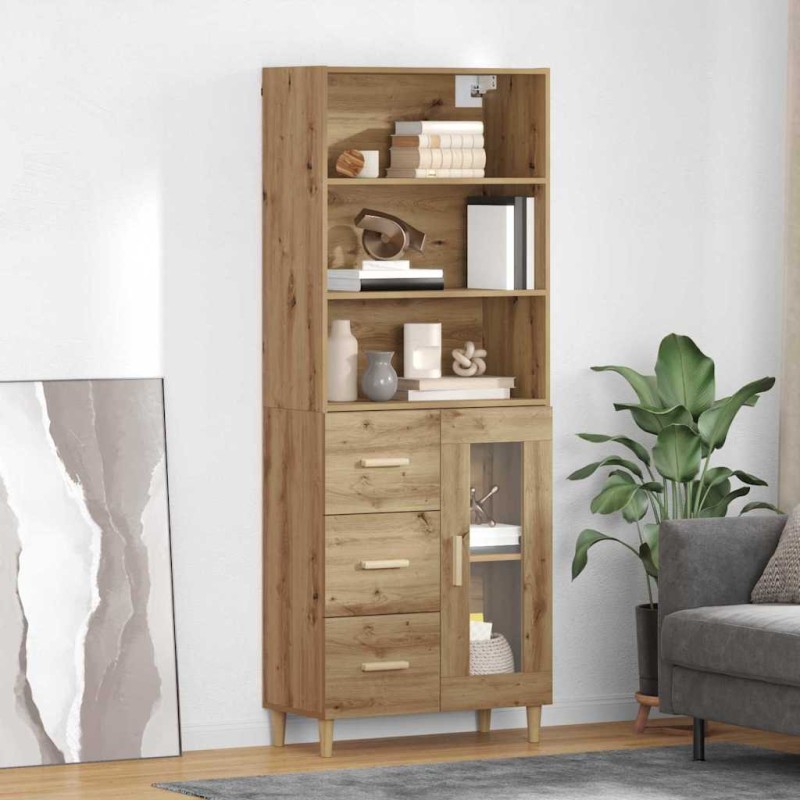 vidaXL Highboard Artisan Oak 69,5 x 34 x 180 εκ. Επεξεργασμένο Ξύλο