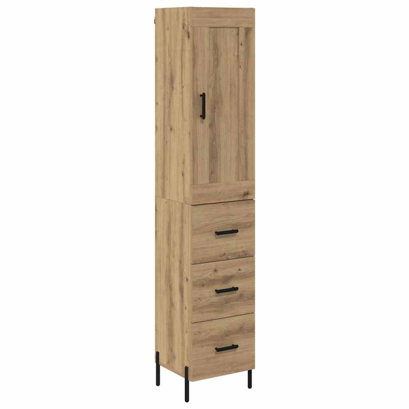 vidaXL Highboard Artisan Oak 34,5 x 34 x 180 εκ. Επεξεργασμένο Ξύλο