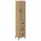 vidaXL Highboard Artisan Oak 34,5 x 34 x 180 εκ. Επεξεργασμένο Ξύλο
