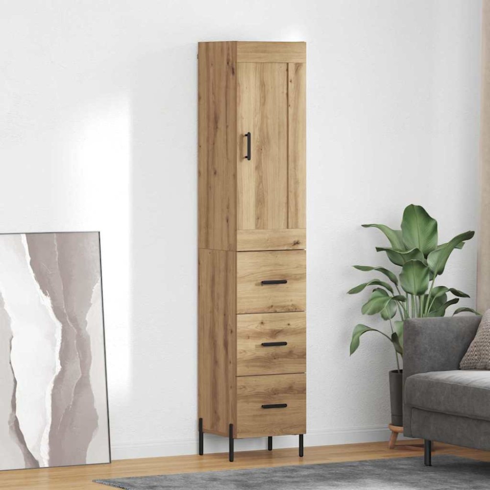 vidaXL Highboard Artisan Oak 34,5 x 34 x 180 εκ. Επεξεργασμένο Ξύλο