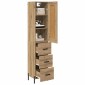 vidaXL Highboard Artisan Oak 34,5 x 34 x 180 εκ. Επεξεργασμένο Ξύλο