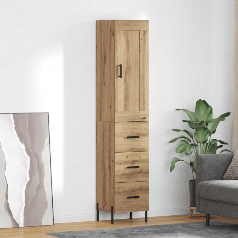 vidaXL Highboard Artisan Oak 34,5 x 34 x 180 εκ. Επεξεργασμένο Ξύλο