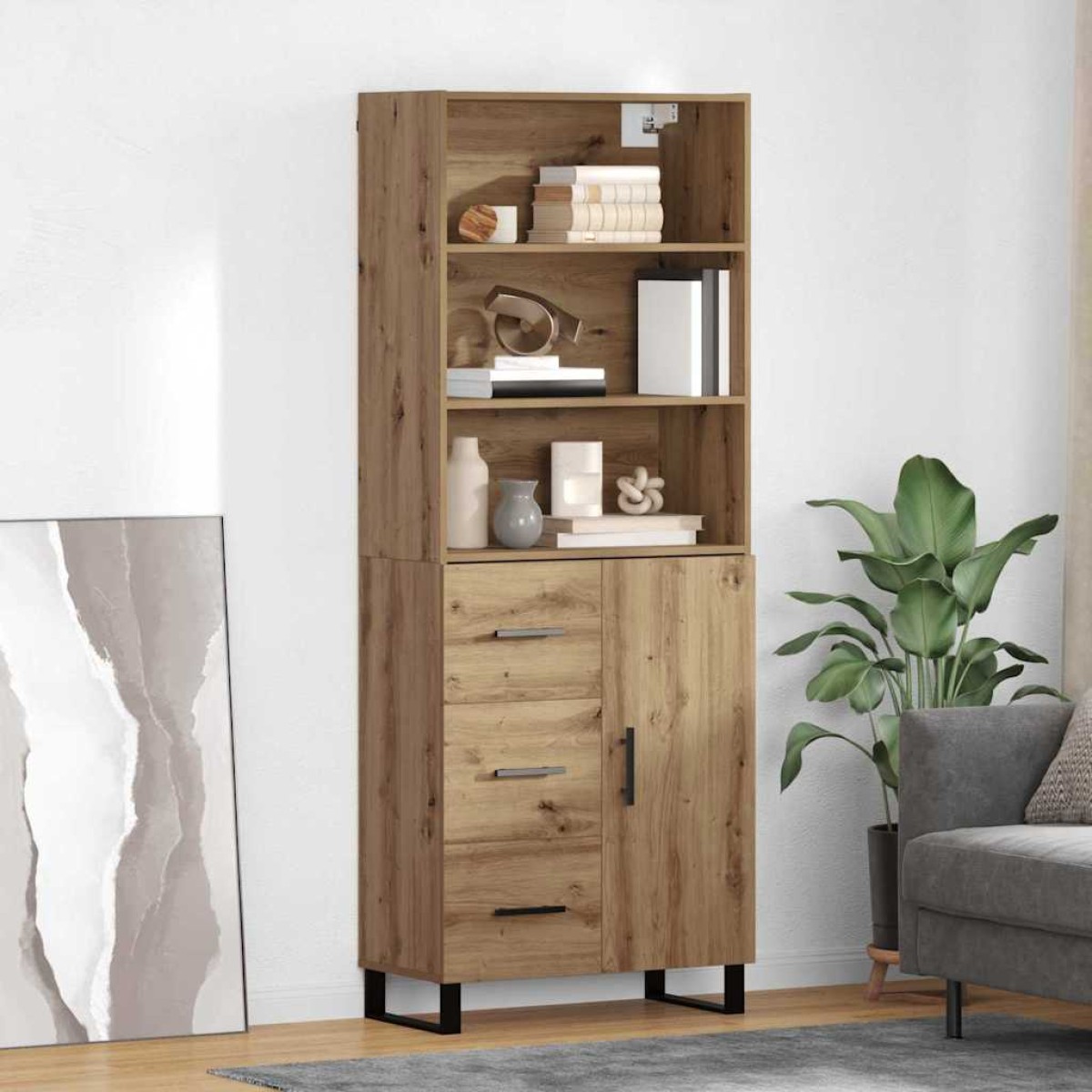 vidaXL Highboard 2 τμχ. Artisan Oak 69,5 x 34 x 180 εκ.